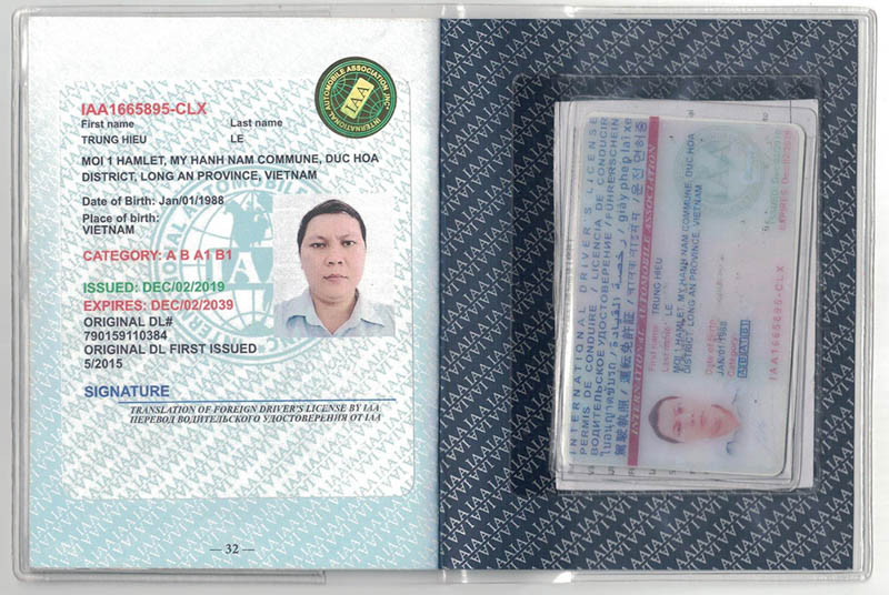 Mau bang lai xe quoc te IAA 18